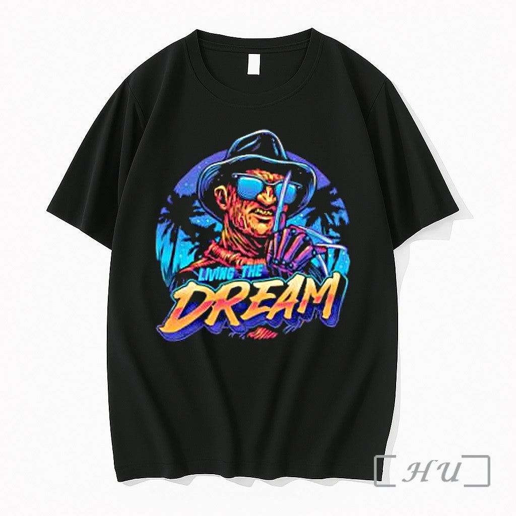 Officials Freddy Krueger Living The Dream Horror - Adult & Kids T-Shirts, Sweatshirts & Hoodies apparel design preview 1