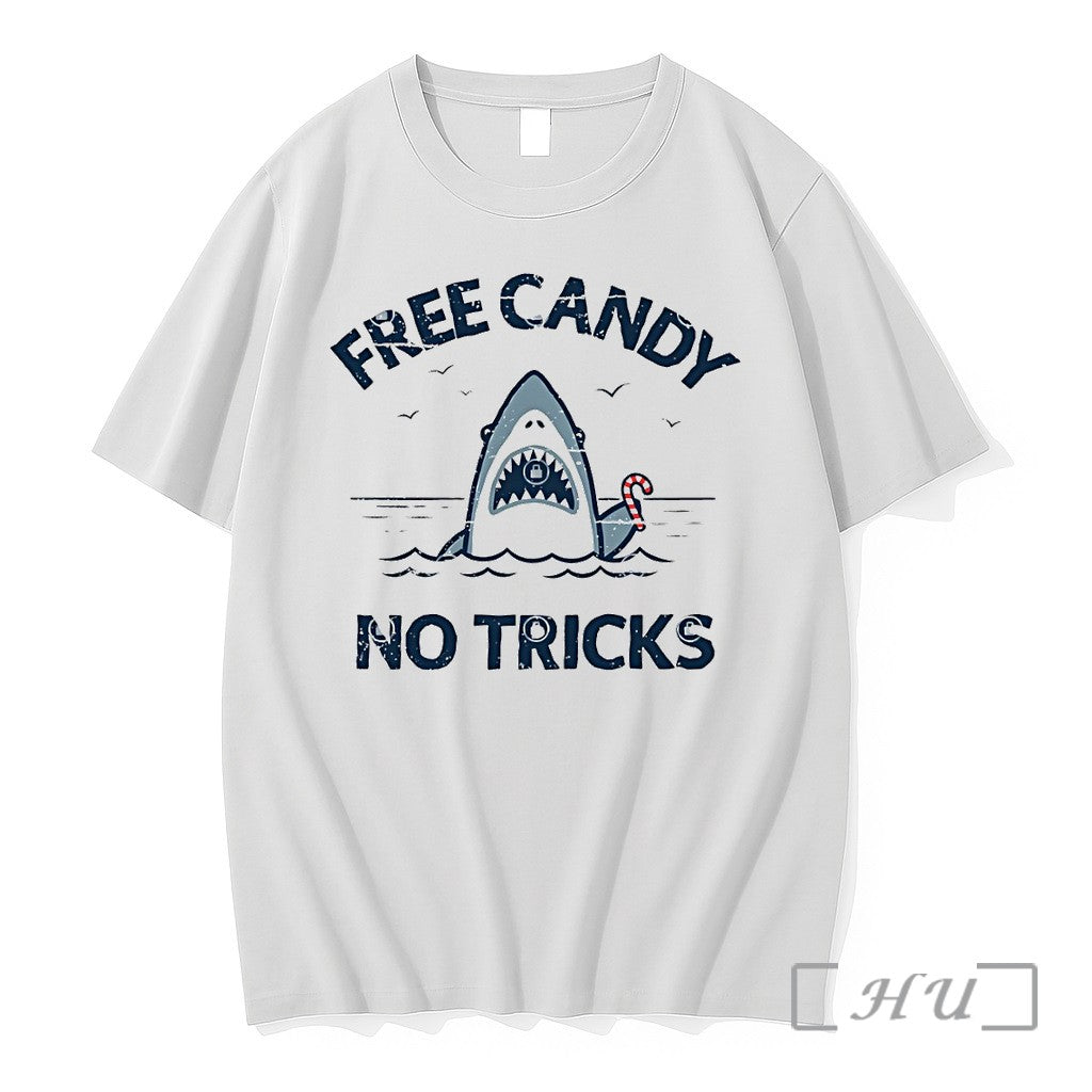 Officials Free Candy No Tricks Trust The Shark With - Adult & Kids T-Shirts, Sweatshirts & Hoodies apparel design preview 1