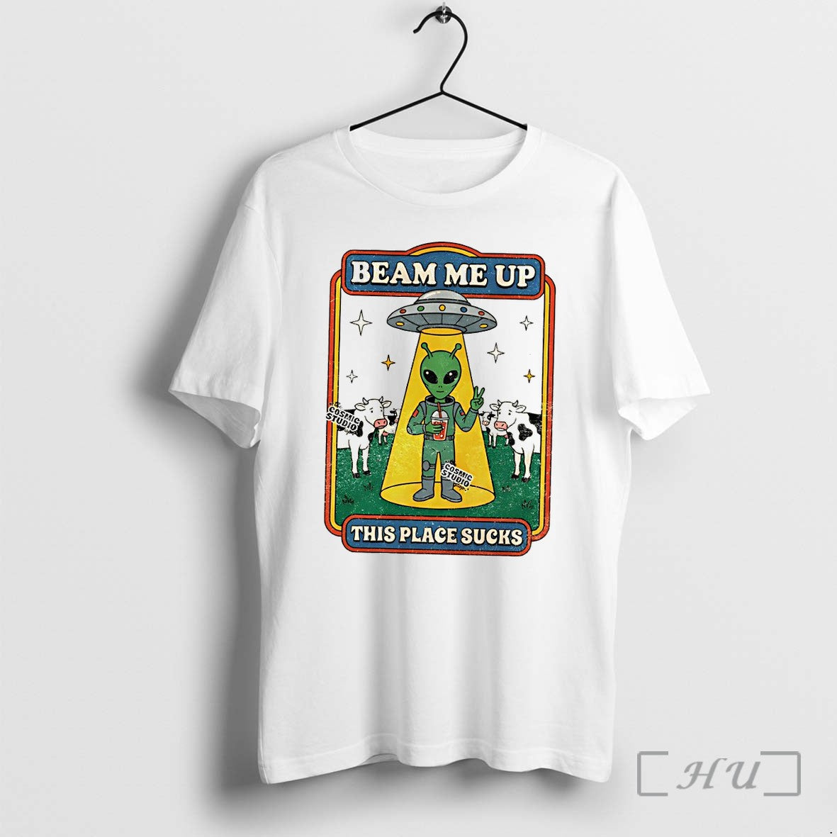 Officials Funny Alien Beam Me Up This Place Sucks - Adult & Kids T-Shirts, Sweatshirts & Hoodies apparel design preview 1