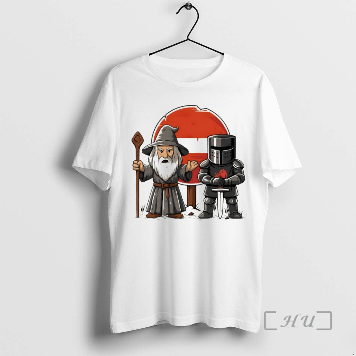 Officials Gandalf And The Black Knight None Shall - Adult & Kids T-Shirts, Sweatshirts & Hoodies apparel design preview 1