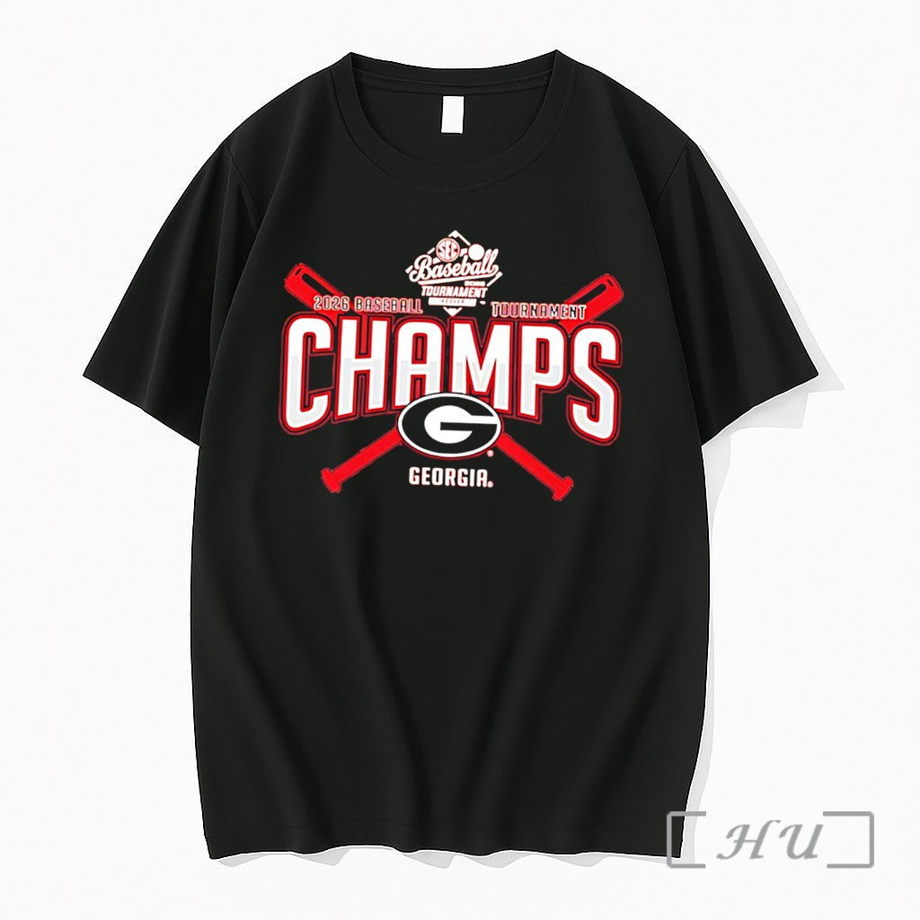 Officials Georgia Bulldogs 2026 Sec Baseball - Adult & Kids T-Shirts, Sweatshirts & Hoodies apparel design preview 1
