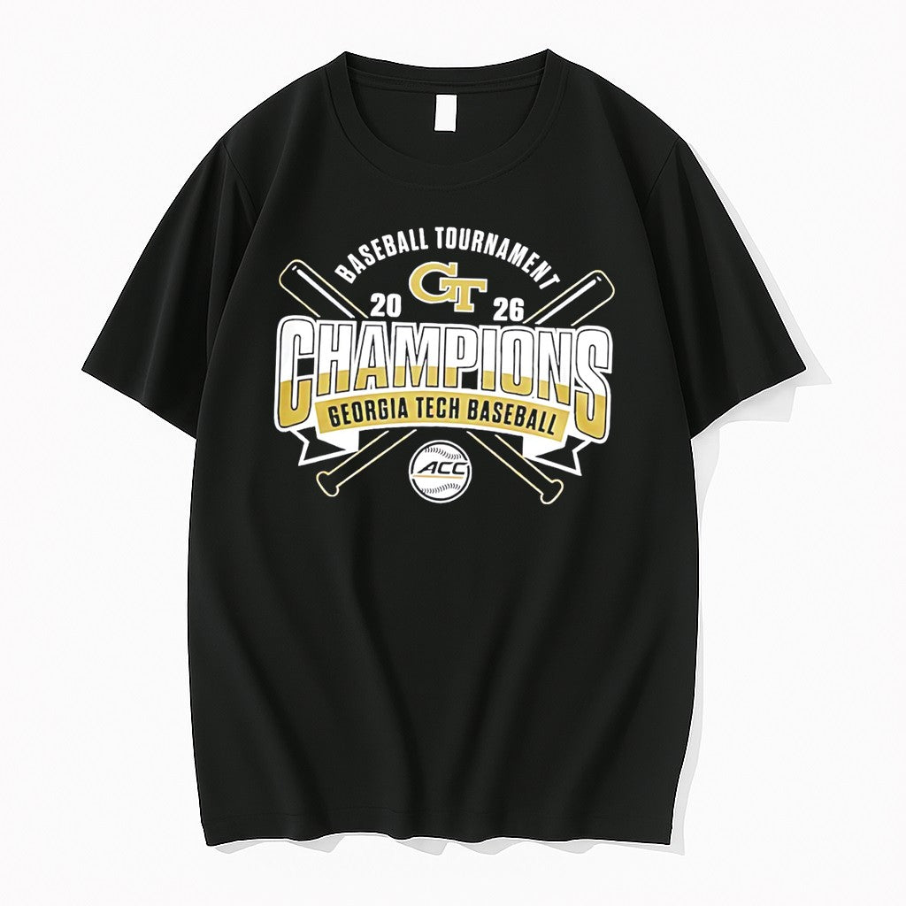 Officials Georgia Tech Yellow Jackets Acc Baseball - Adult & Kids T-Shirts, Sweatshirts & Hoodies apparel design preview 1