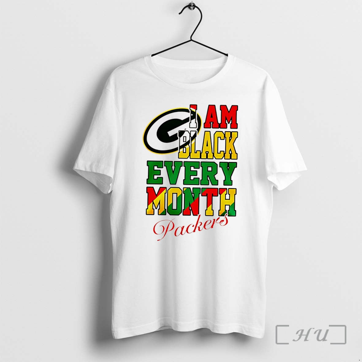 Officials Green Bay Packers I Am Black Every Month - Adult & Kids T-Shirts, Sweatshirts & Hoodies apparel design preview 1