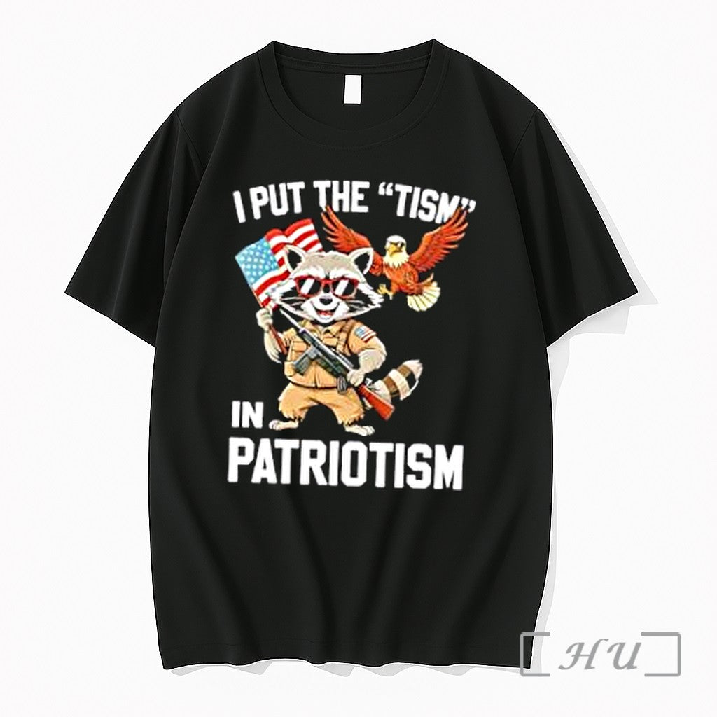 Officials I Put The Tism In Patriotism Raccoon - Adult & Kids T-Shirts, Sweatshirts & Hoodies apparel design preview 1