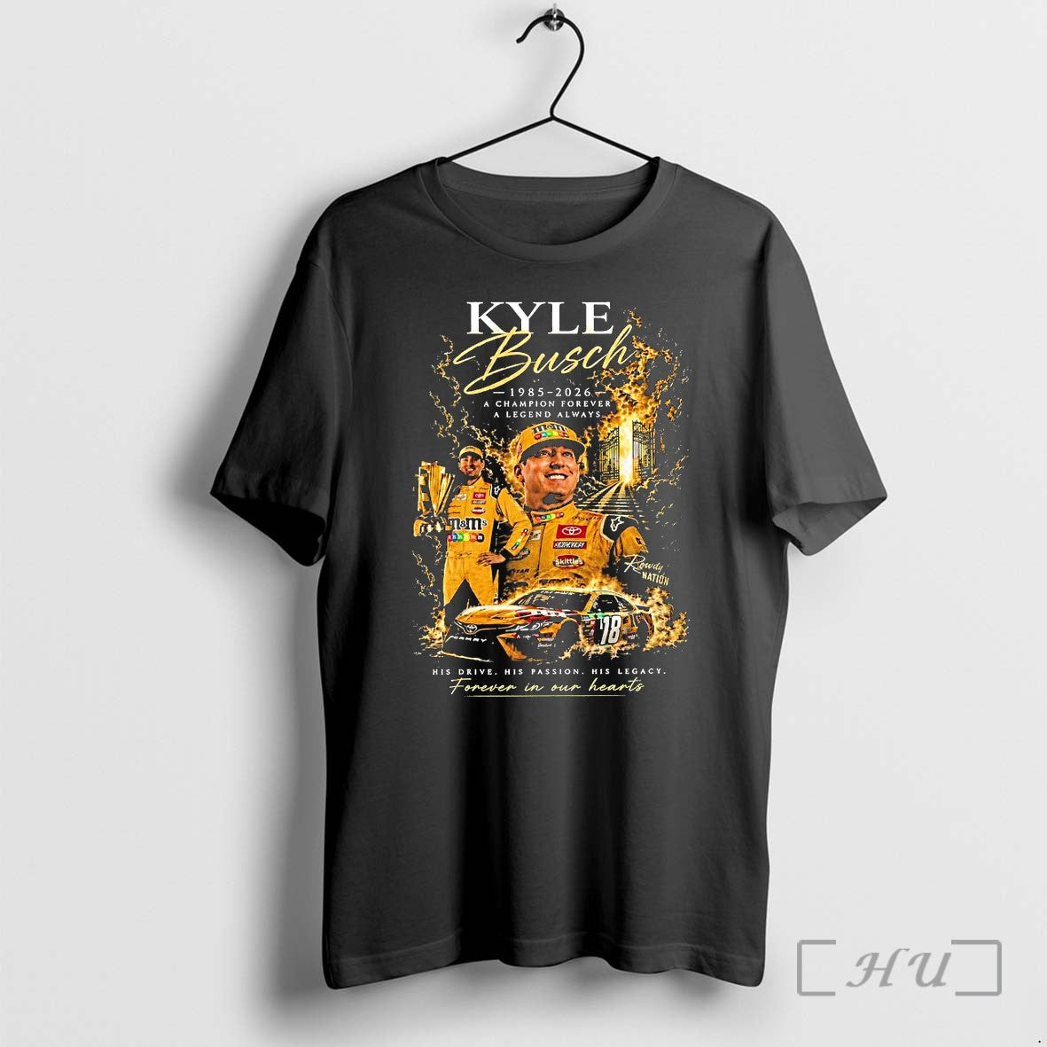 Officials In Memory Of Kyle Busch Forever Rowdy - Adult & Kids T-Shirts, Sweatshirts & Hoodies apparel design preview 1