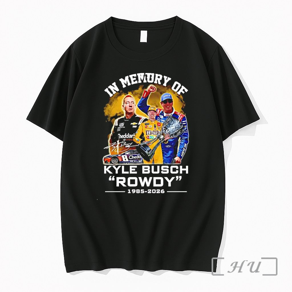 Officials In Memory Of Kyle Busch Rowdy 1985 2026 - Adult & Kids T-Shirts, Sweatshirts & Hoodies apparel design preview 1
