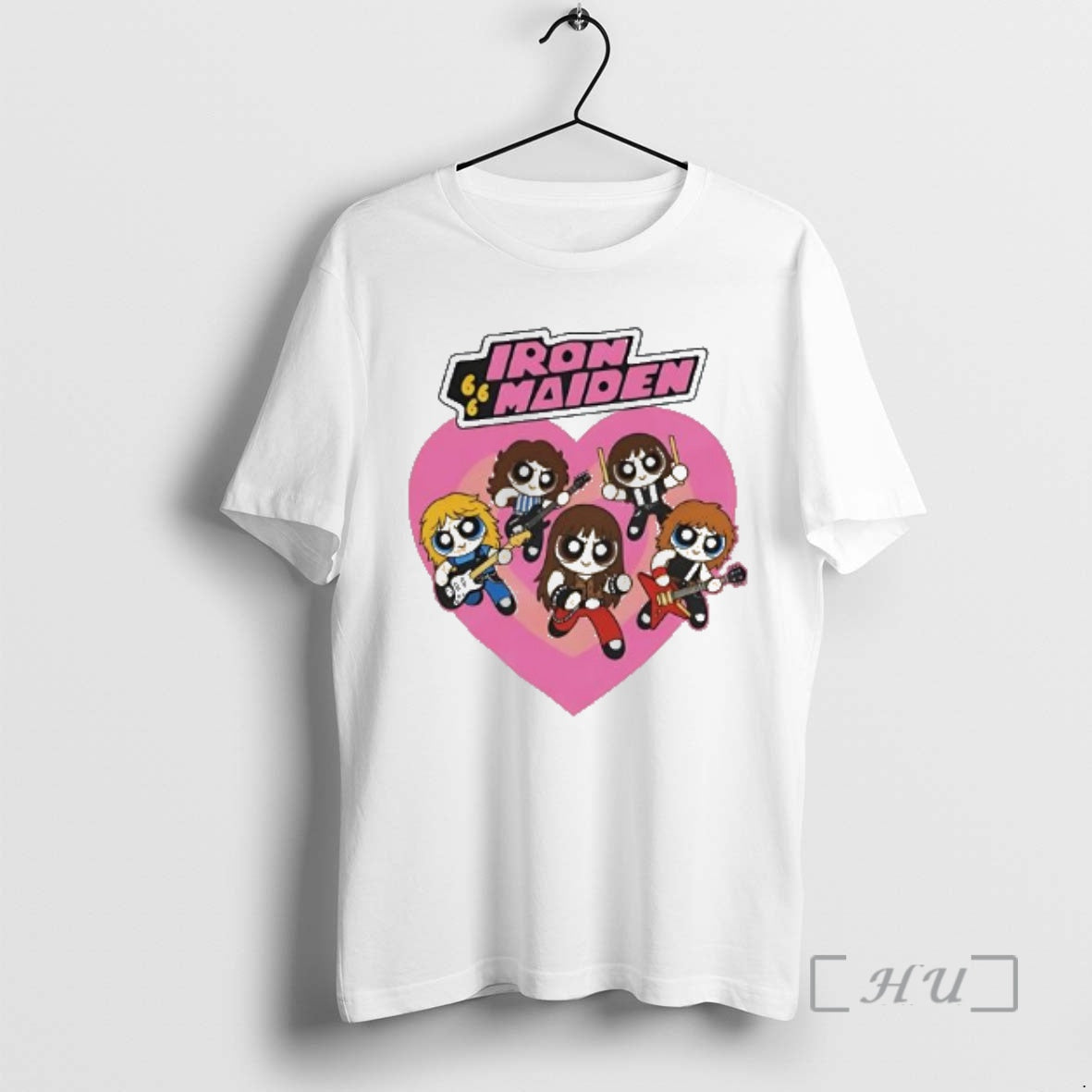 Officials Iron Maiden Powerpuff Girls Style Heart - Adult & Kids T-Shirts, Sweatshirts & Hoodies apparel design preview 1