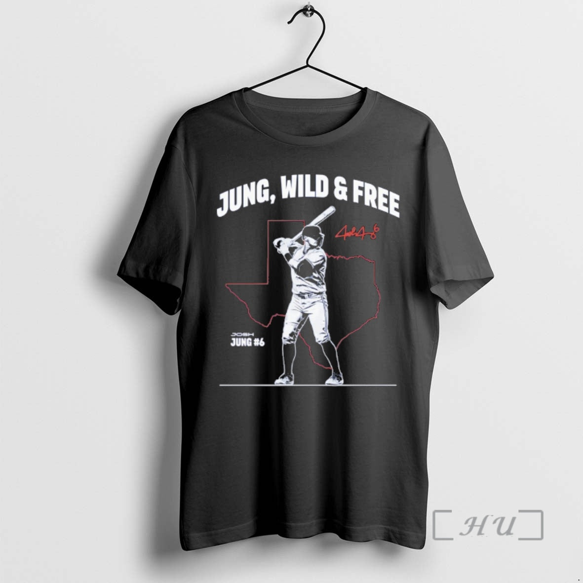 Officials Josh Jung 6 Texas Rangers Wild And Free Map - Adult & Kids T-Shirts, Sweatshirts & Hoodies apparel design preview 1