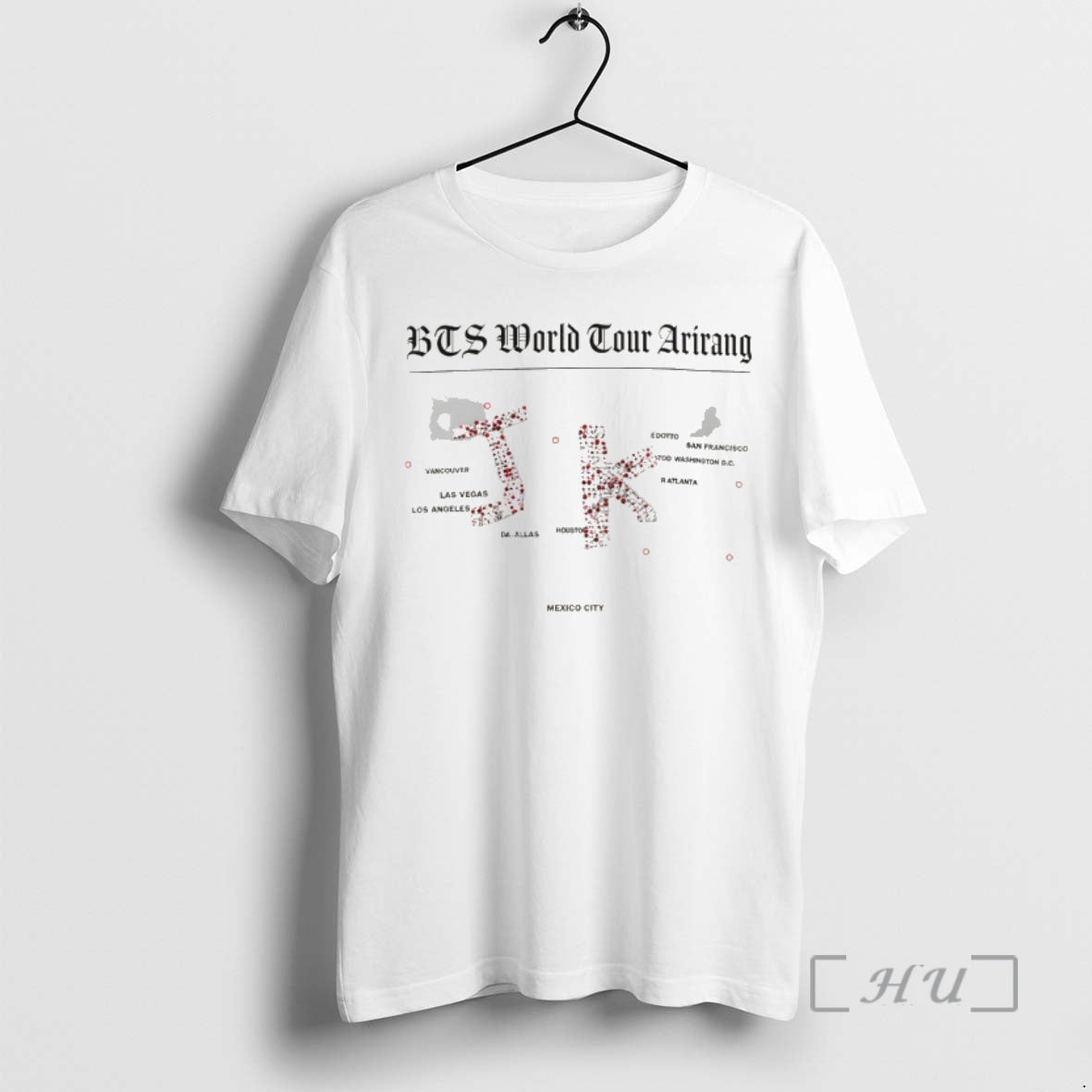 Officials Jungkook Bts World Tour Arirang Jk Map 2026 - Adult & Kids T-Shirts, Sweatshirts & Hoodies apparel design preview 1