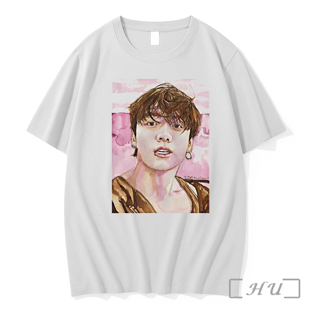Officials Jungkook Watercolor Portrait Kpop Premium - Adult & Kids T-Shirts, Sweatshirts & Hoodies apparel design preview 1