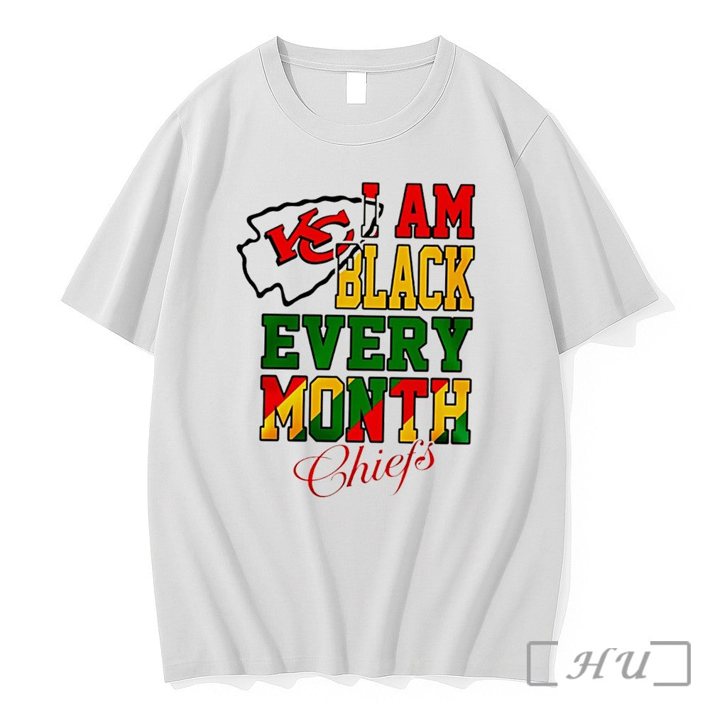 Officials Kansas City Chiefs I Am Black Every Month - Adult & Kids T-Shirts, Sweatshirts & Hoodies apparel design preview 1
