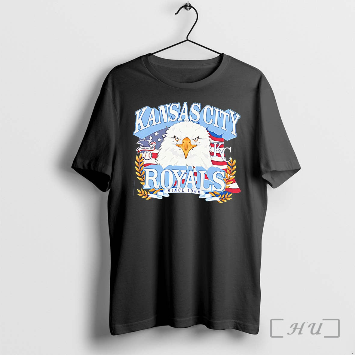 Officials Kansas City Royals Americana Eagle - Adult & Kids T-Shirts, Sweatshirts & Hoodies apparel design preview 1
