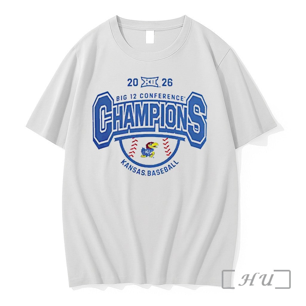 Officials Kansas Jayhawks Baseball 2026 Big 12 - Adult & Kids T-Shirts, Sweatshirts & Hoodies apparel design preview 1