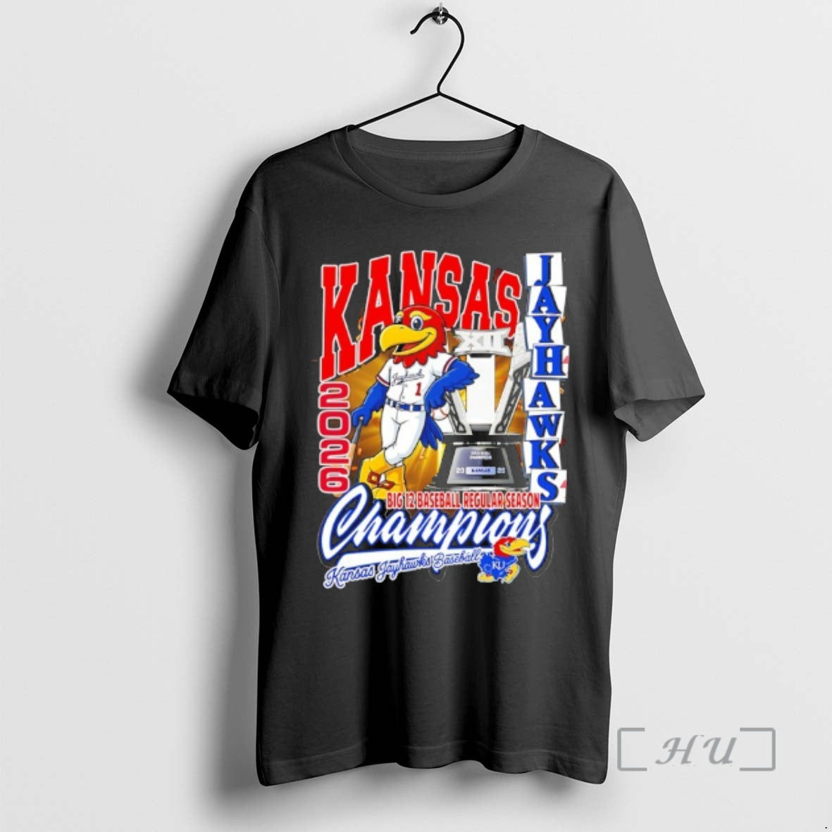Officials Kansas Jayhawks Baseball Big 12 Regular - Adult & Kids T-Shirts, Sweatshirts & Hoodies apparel design preview 1