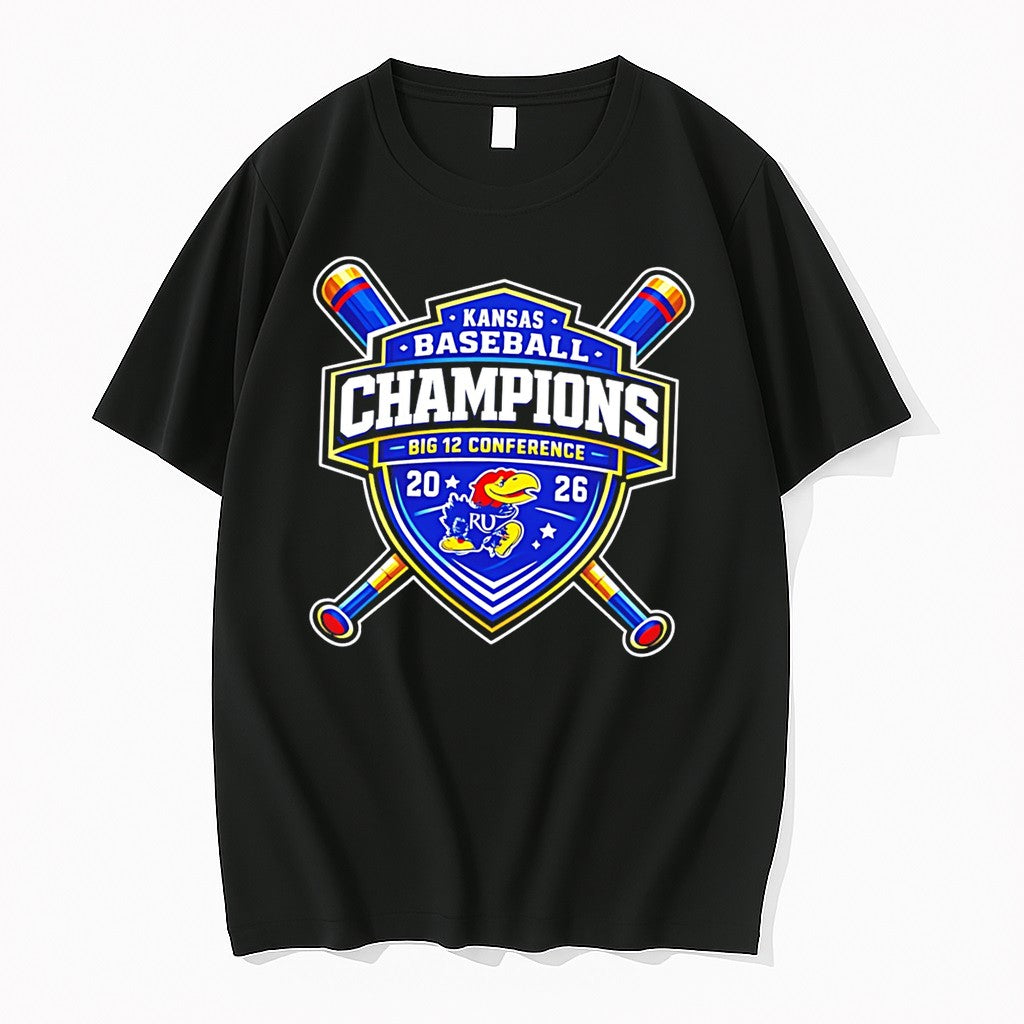 Officials Kansas Jayhawks Big 12 Baseball Regular - Adult & Kids T-Shirts, Sweatshirts & Hoodies apparel design preview 1