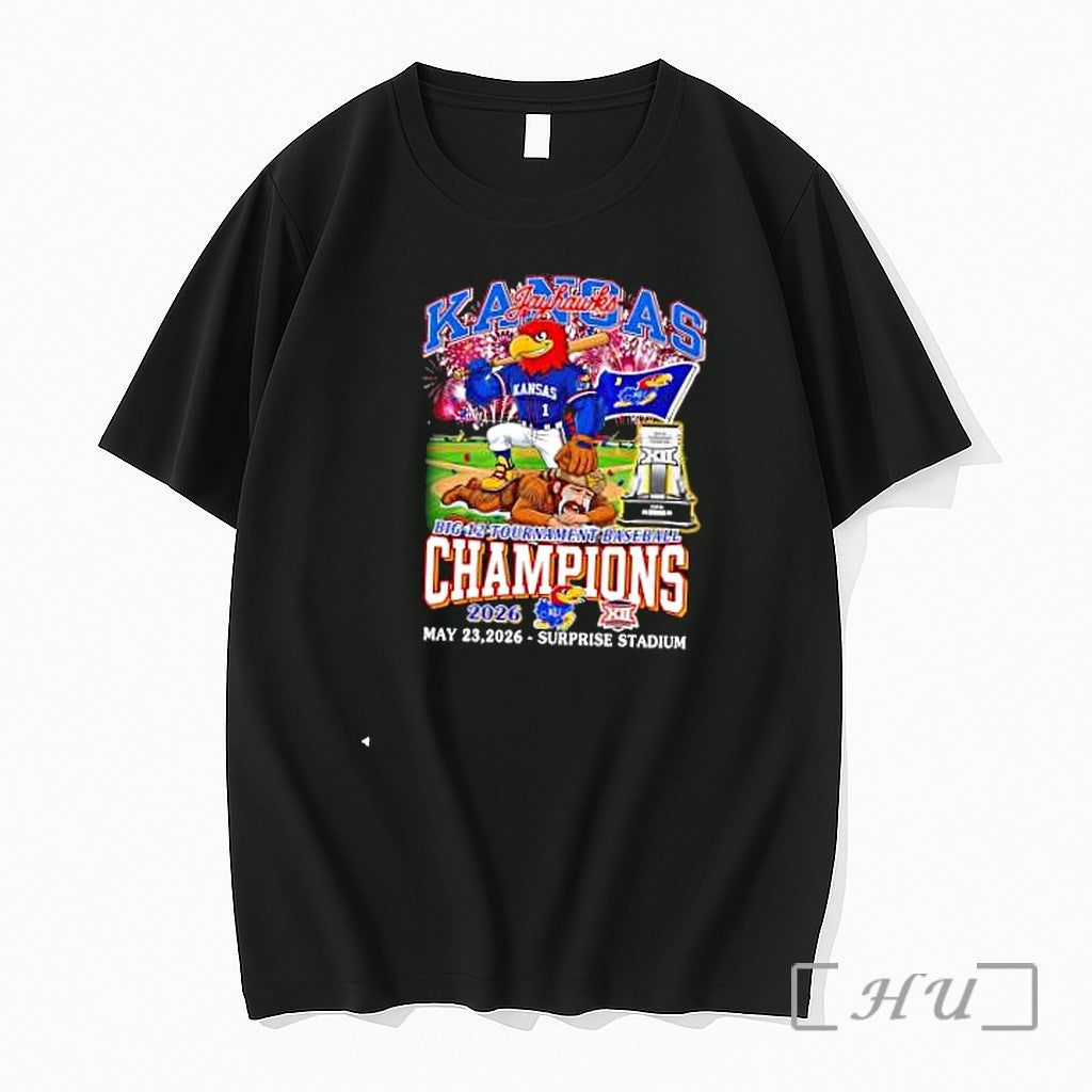 Officials Kansas Jayhawks Big 12 Tournament Baseball - Adult & Kids T-Shirts, Sweatshirts & Hoodies apparel design preview 1
