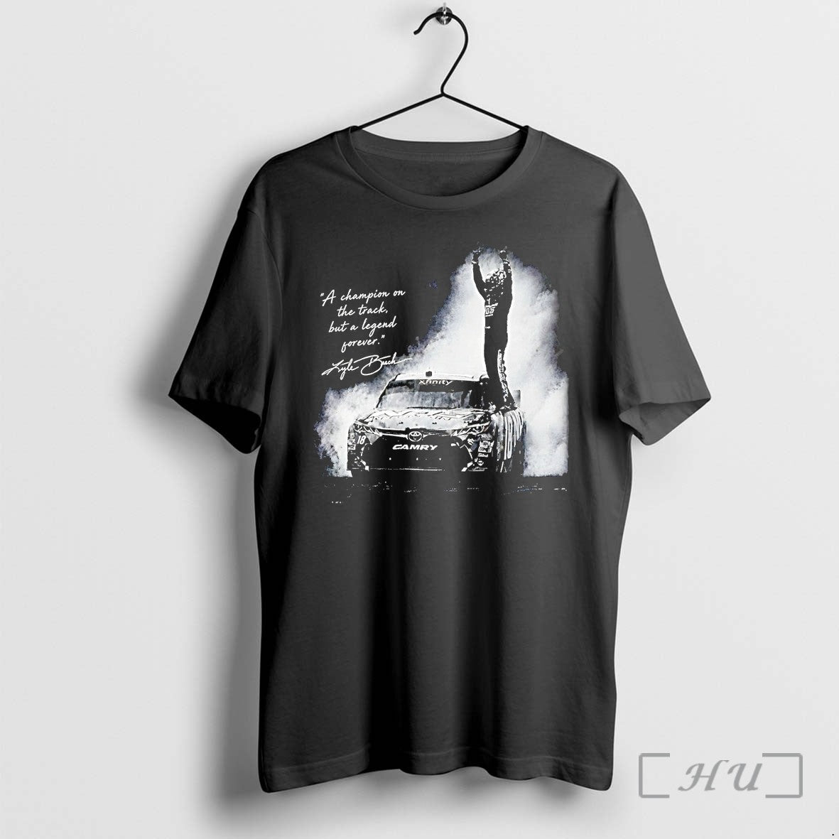 Officials Kyle Busch A Champion On The Track But - Adult & Kids T-Shirts, Sweatshirts & Hoodies apparel design preview 1