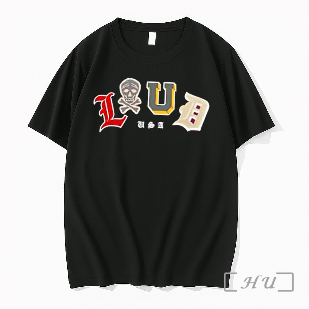 Officials Lud Usa Skull Varsity Patches Premium - Adult & Kids T-Shirts, Sweatshirts & Hoodies apparel design preview 1