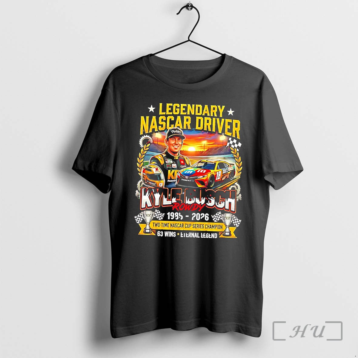 Officials Legendary Nascar Driver Kyle Busch Rowdy - Adult & Kids T-Shirts, Sweatshirts & Hoodies apparel design preview 1