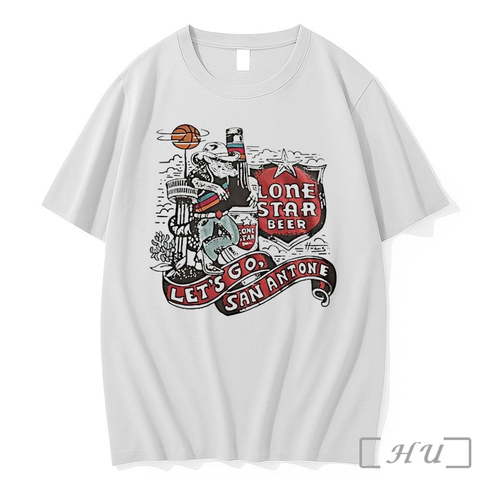 Officials Lone Star Beer Lets Go San Antonio Spurs 1 - Adult & Kids T-Shirts, Sweatshirts & Hoodies apparel design preview 1