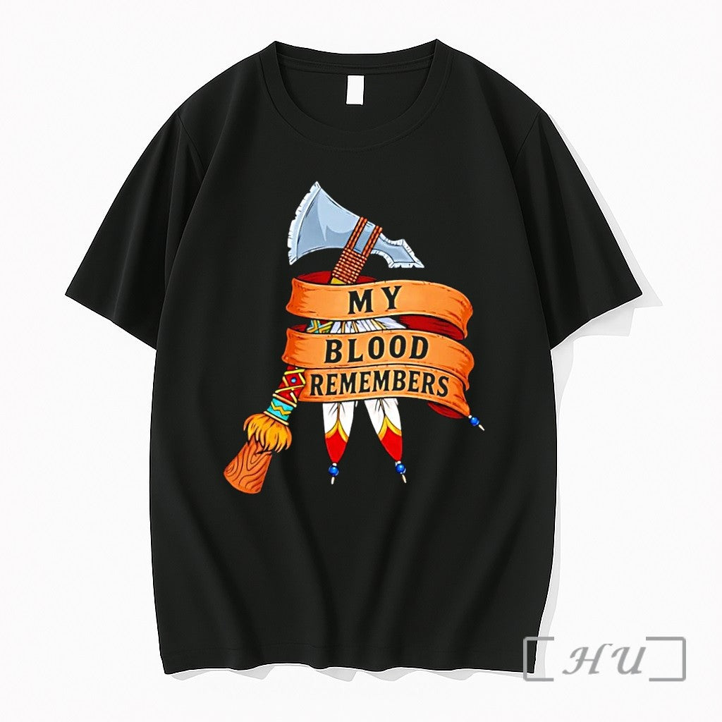 Officials My Blood Remembers Axe Feathers Black - Adult & Kids T-Shirts, Sweatshirts & Hoodies apparel design preview 1