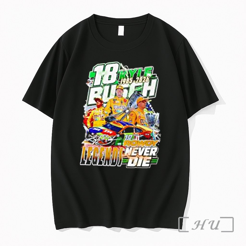Officials Nascar 18 Kyle Busch 1985 2026 Rowdy - Adult & Kids T-Shirts, Sweatshirts & Hoodies apparel design preview 1