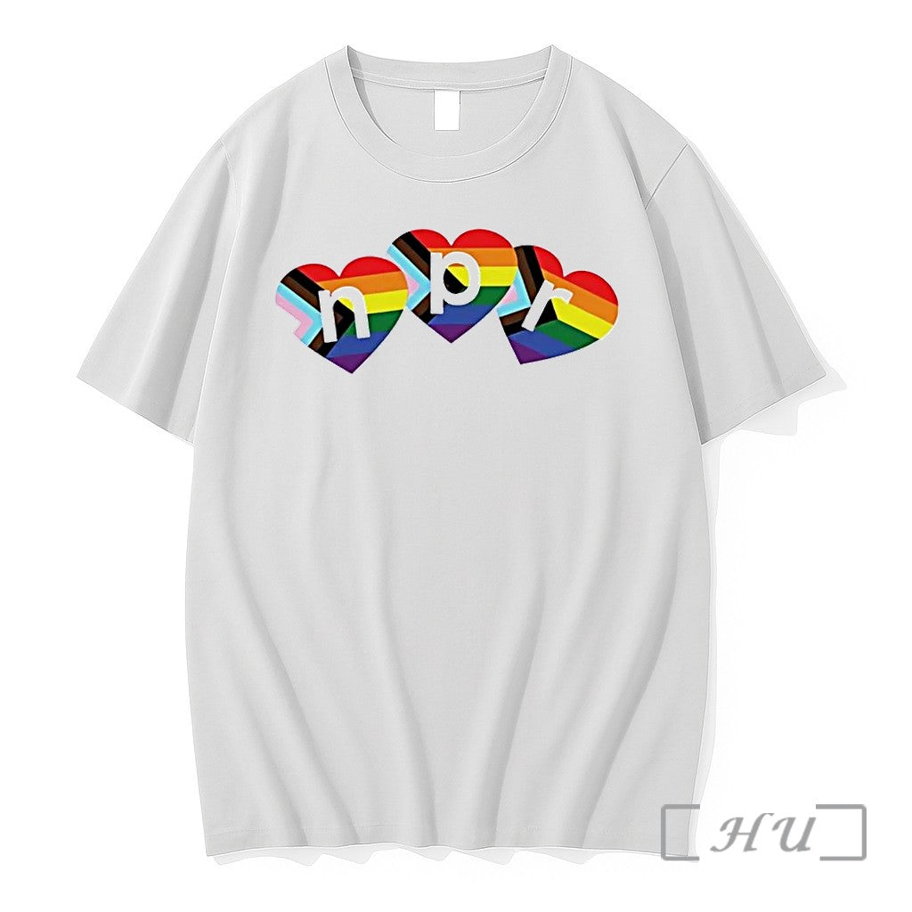 Officials Npr Progress Pride Flag Hearts Lgbtq Month - Adult & Kids T-Shirts, Sweatshirts & Hoodies apparel design preview 1