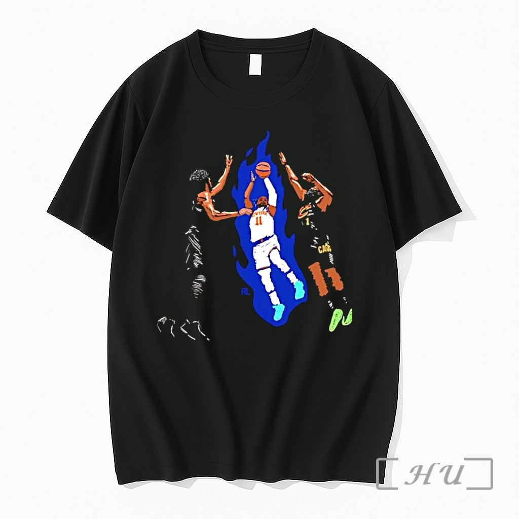 Officials New York 11 Basketball Player Blue Flames - Adult & Kids T-Shirts, Sweatshirts & Hoodies apparel design preview 1