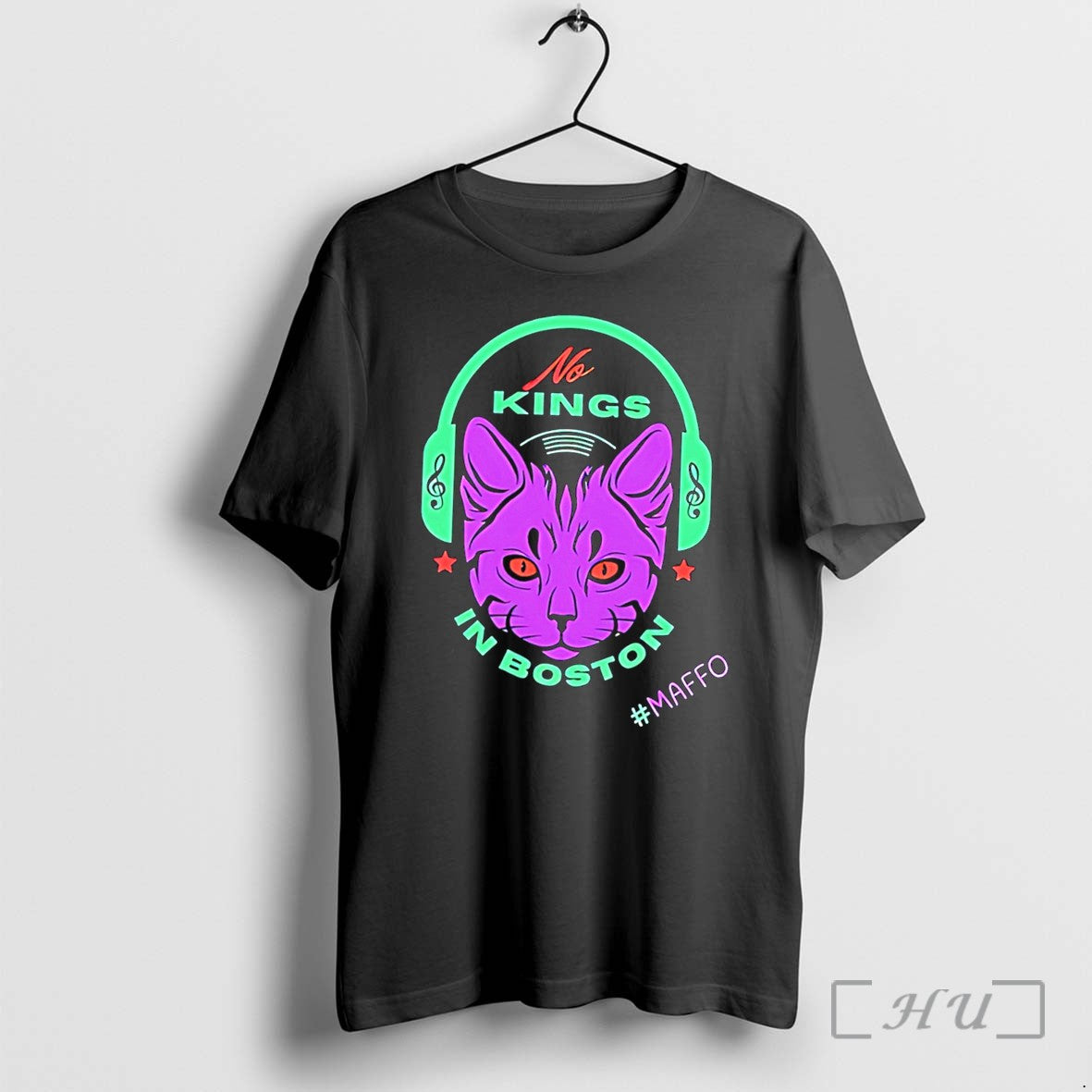 Officials No Kings In Boston Maffo With Cat - Adult & Kids T-Shirts, Sweatshirts & Hoodies apparel design preview 1