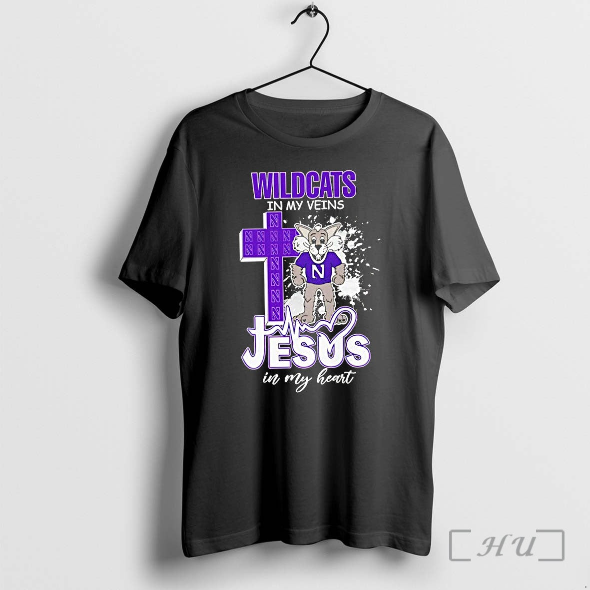 Officials Northwestern Wildcats Football In My Veins - Adult & Kids T-Shirts, Sweatshirts & Hoodies apparel design preview 1