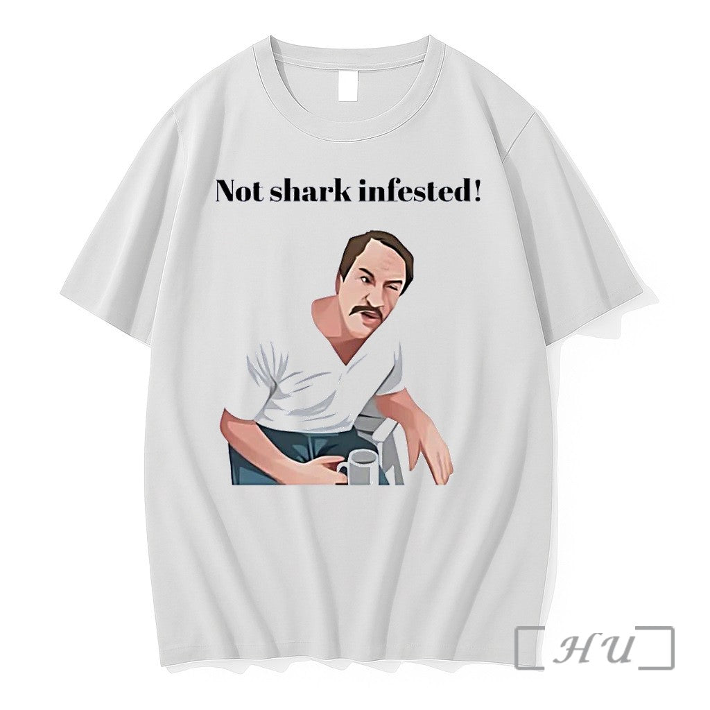 Officials Not Shark Infested Winking Man White - Adult & Kids T-Shirts, Sweatshirts & Hoodies apparel design preview 1
