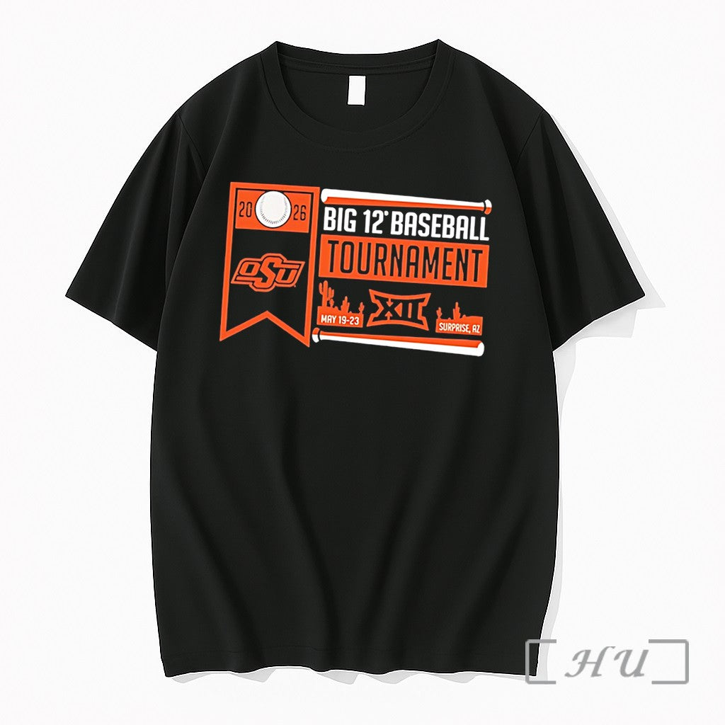 Officials Oklahoma State Cowboys 2026 Big 12 Baseball - Adult & Kids T-Shirts, Sweatshirts & Hoodies apparel design preview 1