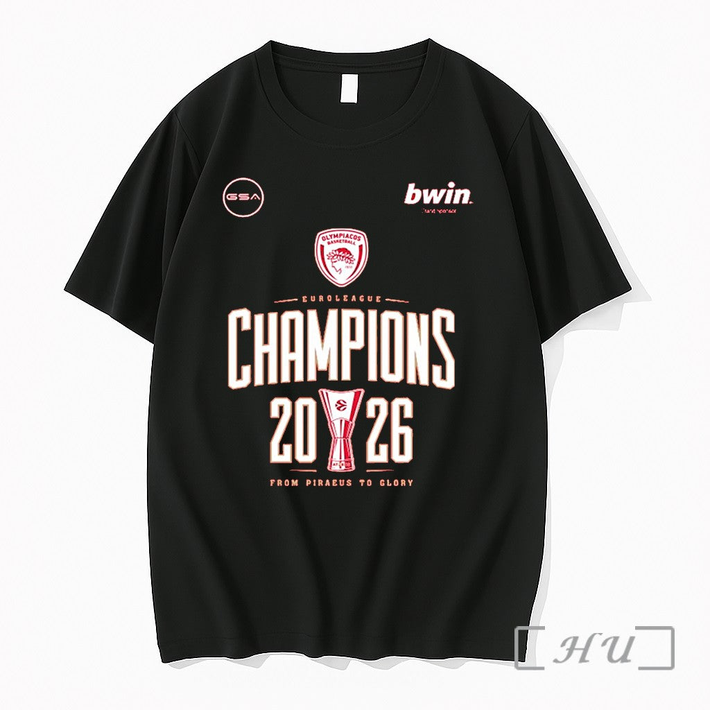 Officials Olympiacos B C Euroleague Champions 2026 1 - Adult & Kids T-Shirts, Sweatshirts & Hoodies apparel design preview 1