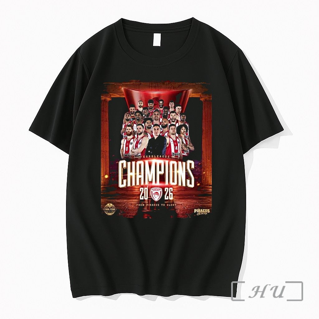 Officials Olympiacos B C Euroleague Champions 2026 - Adult & Kids T-Shirts, Sweatshirts & Hoodies apparel design preview 1
