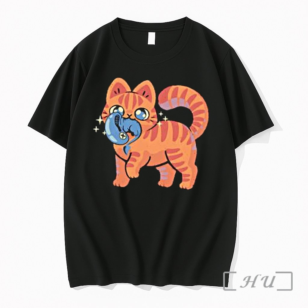 Officials Orange Tabby Cat With Sparkles Holding Blue - Adult & Kids T-Shirts, Sweatshirts & Hoodies apparel design preview 1
