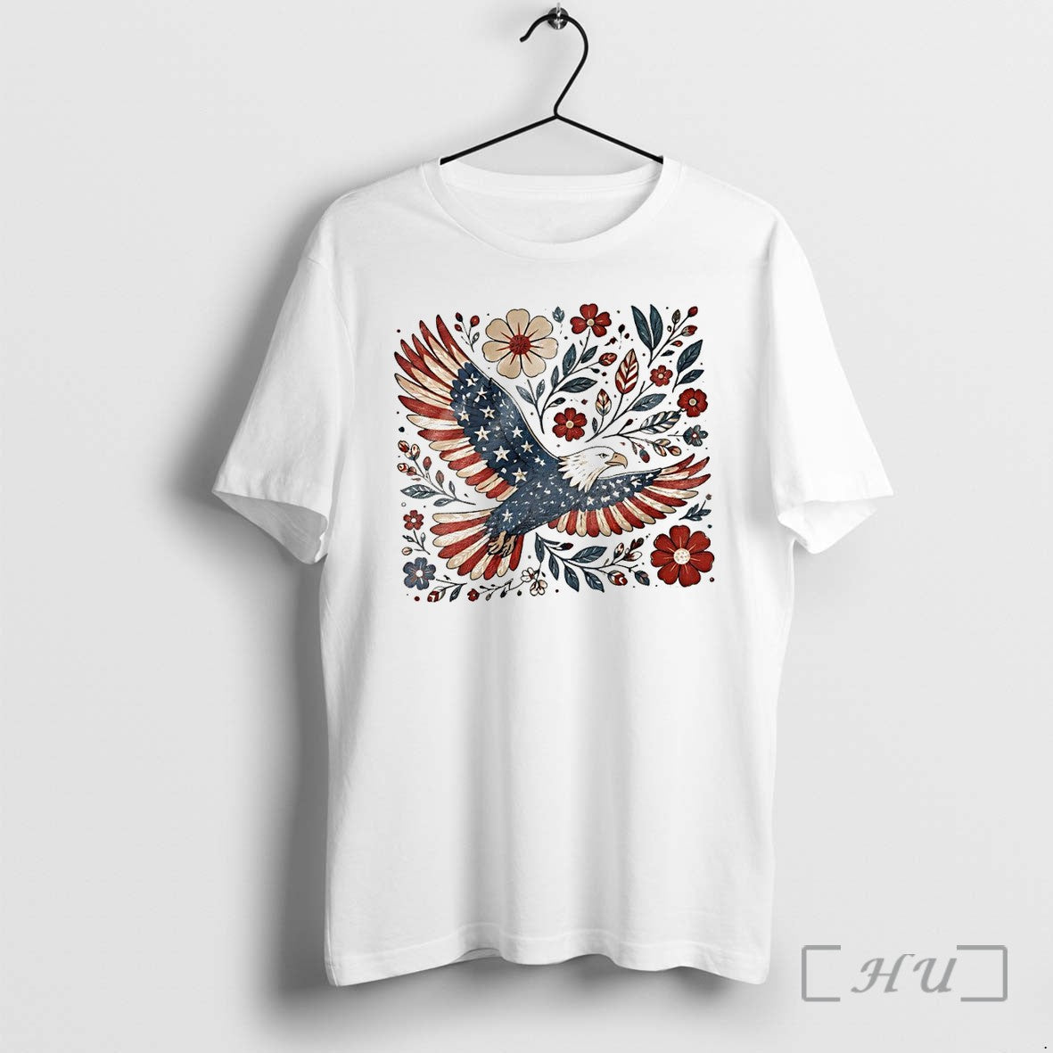 Officials Patriotic Eagle America Graphic Floral 4th - Adult & Kids T-Shirts, Sweatshirts & Hoodies apparel design preview 1
