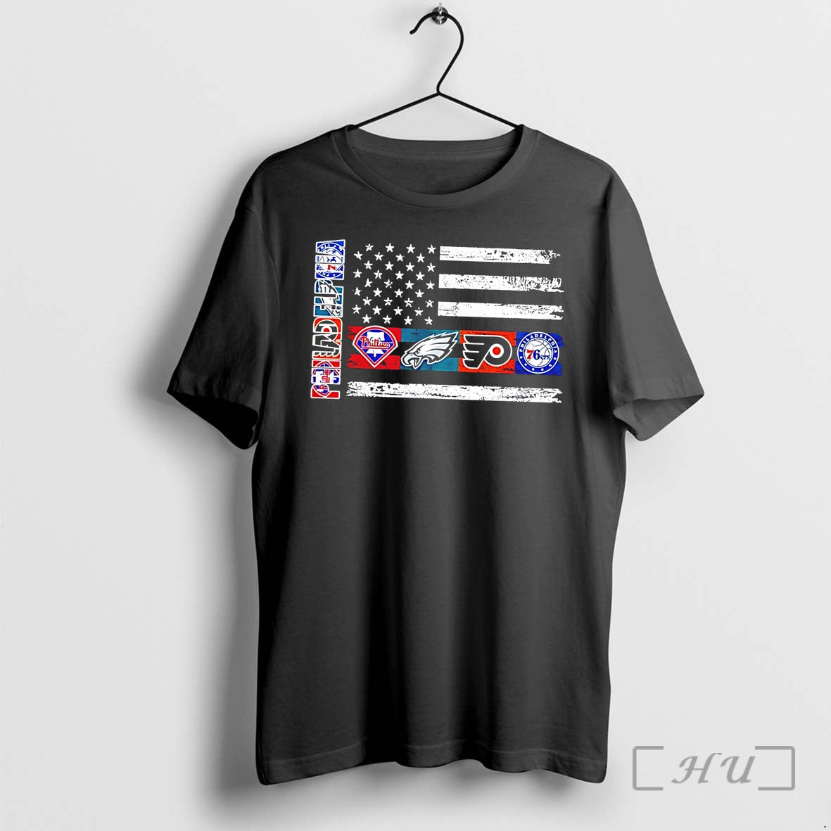 Officials Philadelphia Sports Teams Logos Flag - Adult & Kids T-Shirts, Sweatshirts & Hoodies apparel design preview 1
