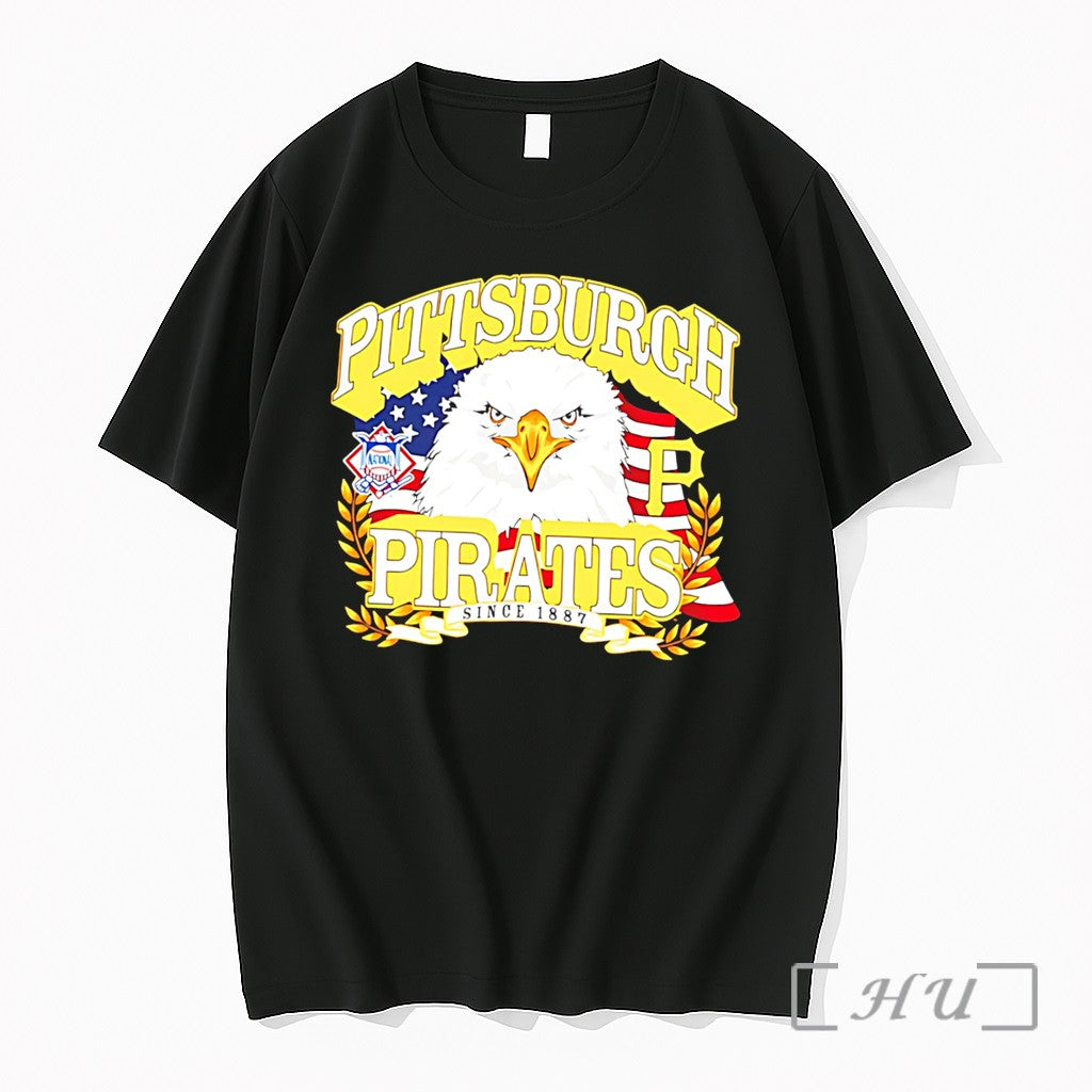 Officials Pittsburgh Pirates Americana Eagle - Adult & Kids T-Shirts, Sweatshirts & Hoodies apparel design preview 1