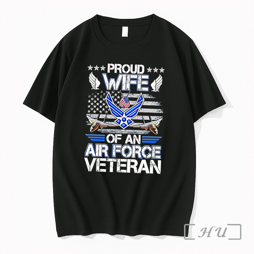 Officials Proud Wife Of An Air Force Veteran Flag - Adult & Kids T-Shirts, Sweatshirts & Hoodies apparel design preview 1