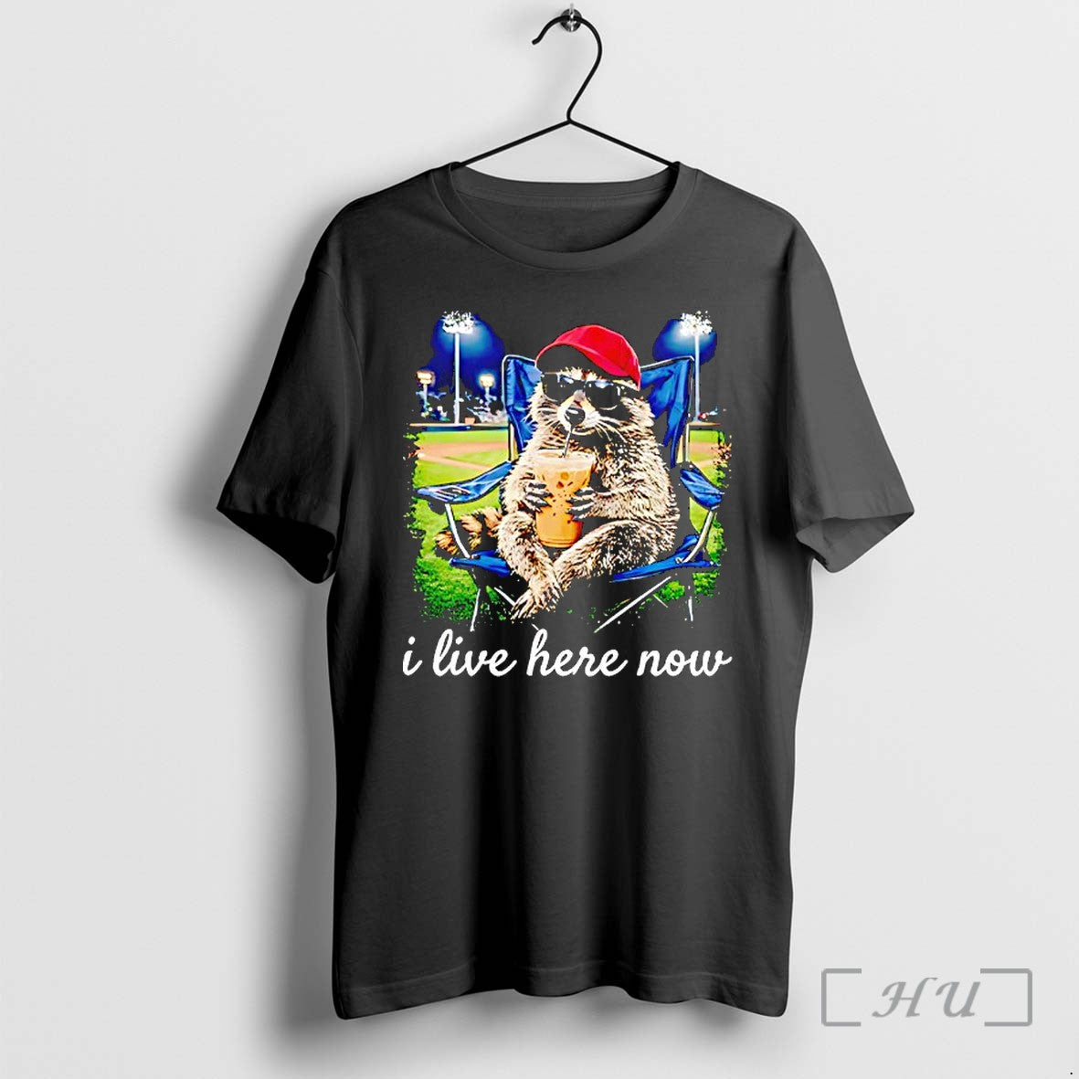 Officials Raccoon Drink Milk Tea I Live Here Now Meme - Adult & Kids T-Shirts, Sweatshirts & Hoodies apparel design preview 1