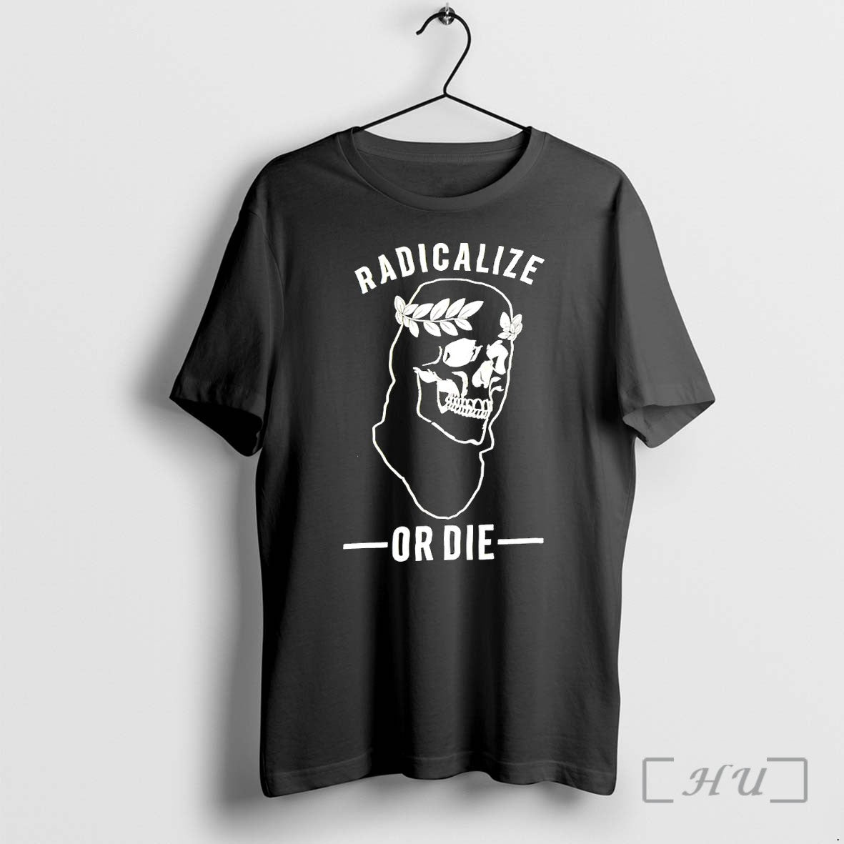 Officials Radicalize Or Die Skull With Laurel Wreath - Adult & Kids T-Shirts, Sweatshirts & Hoodies apparel design preview 1