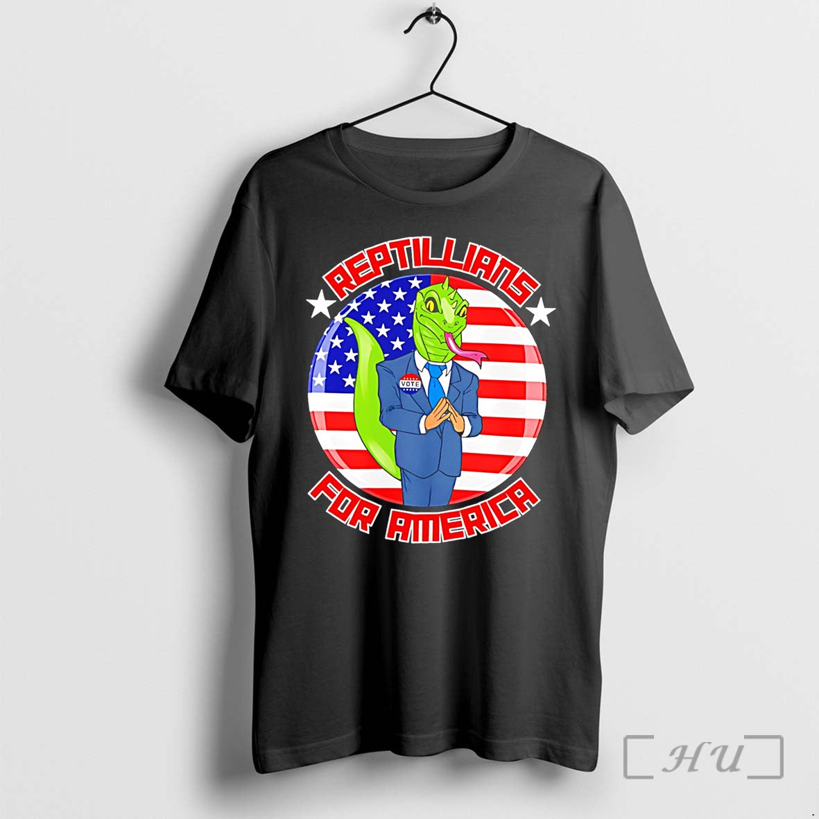Officials Reptillians For America With Flag And - Adult & Kids T-Shirts, Sweatshirts & Hoodies apparel design preview 1