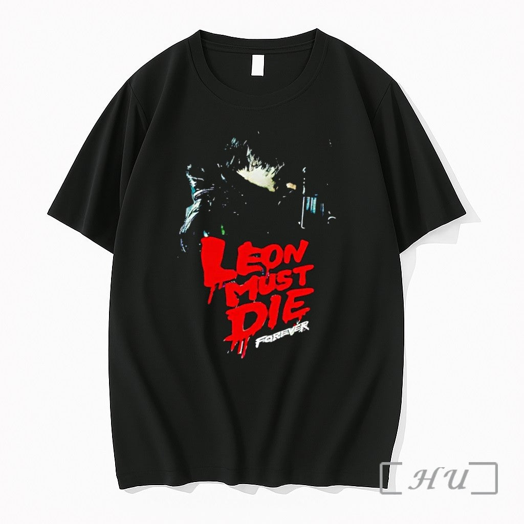 Officials Resident Evil Leon Must Die Forever Black - Adult & Kids T-Shirts, Sweatshirts & Hoodies apparel design preview 1
