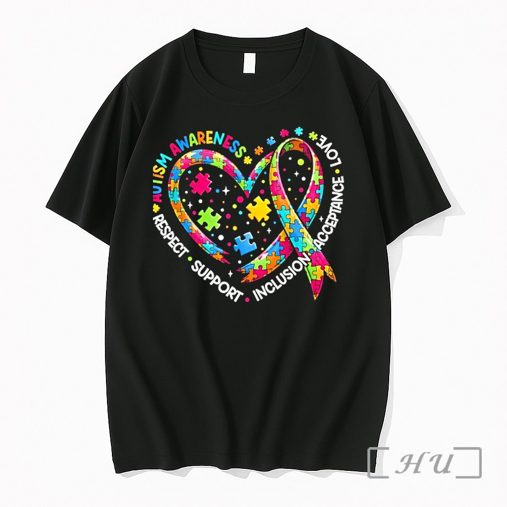 Officials Respect Support Autism Awareness Heart - Adult & Kids T-Shirts, Sweatshirts & Hoodies apparel design preview 1