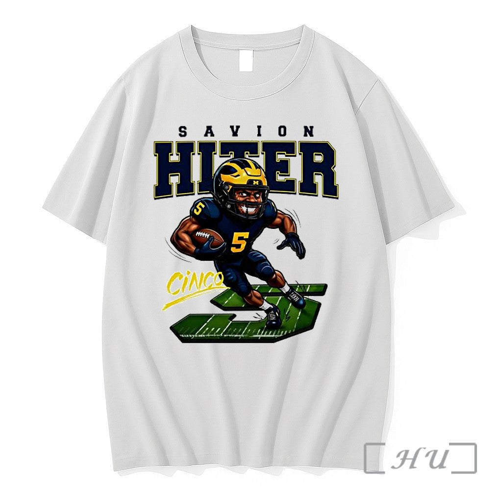 Officials Savion Hitter Cinco Number 5 Michigan - Adult & Kids T-Shirts, Sweatshirts & Hoodies apparel design preview 1