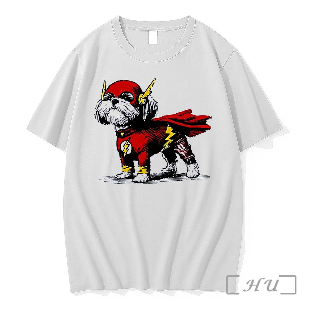 Officials Shih Tzu Dog The Flash Superhero White - Adult & Kids T-Shirts, Sweatshirts & Hoodies apparel design preview 1