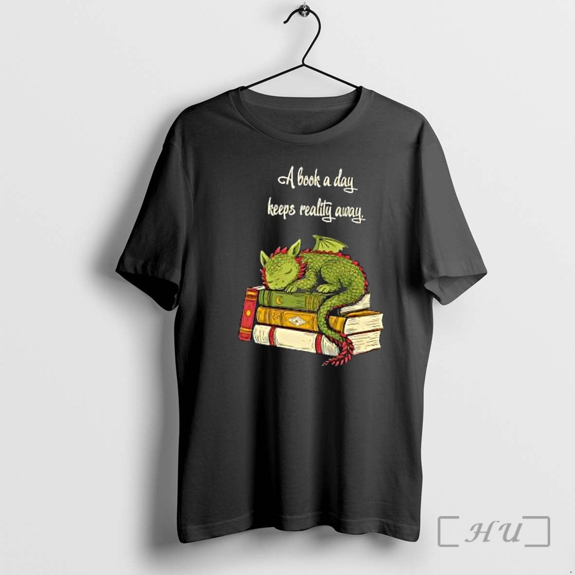 Officials Sleeping Dragon On Books A Book Day Keeps - Adult & Kids T-Shirts, Sweatshirts & Hoodies apparel design preview 1