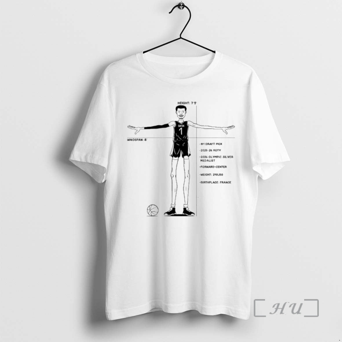 Officials Spurs Victor Wembanyama 1 Draft Pick 2023 - Adult & Kids T-Shirts, Sweatshirts & Hoodies apparel design preview 1