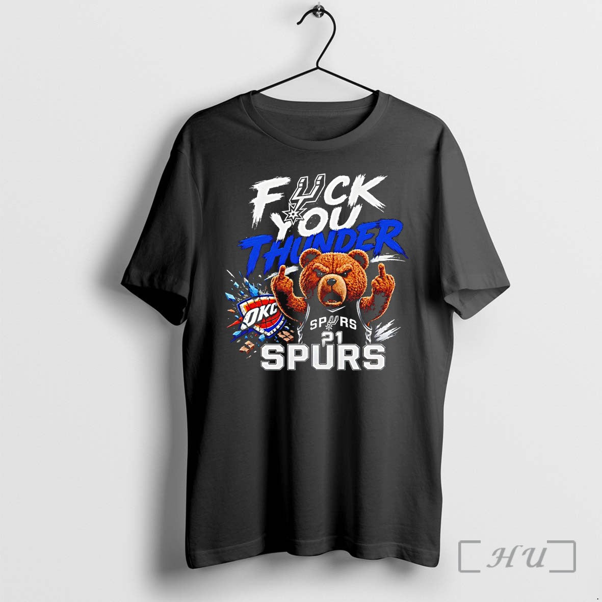 Officials Spurs Vs Thunder Ted The Bear Fuck You - Adult & Kids T-Shirts, Sweatshirts & Hoodies apparel design preview 1
