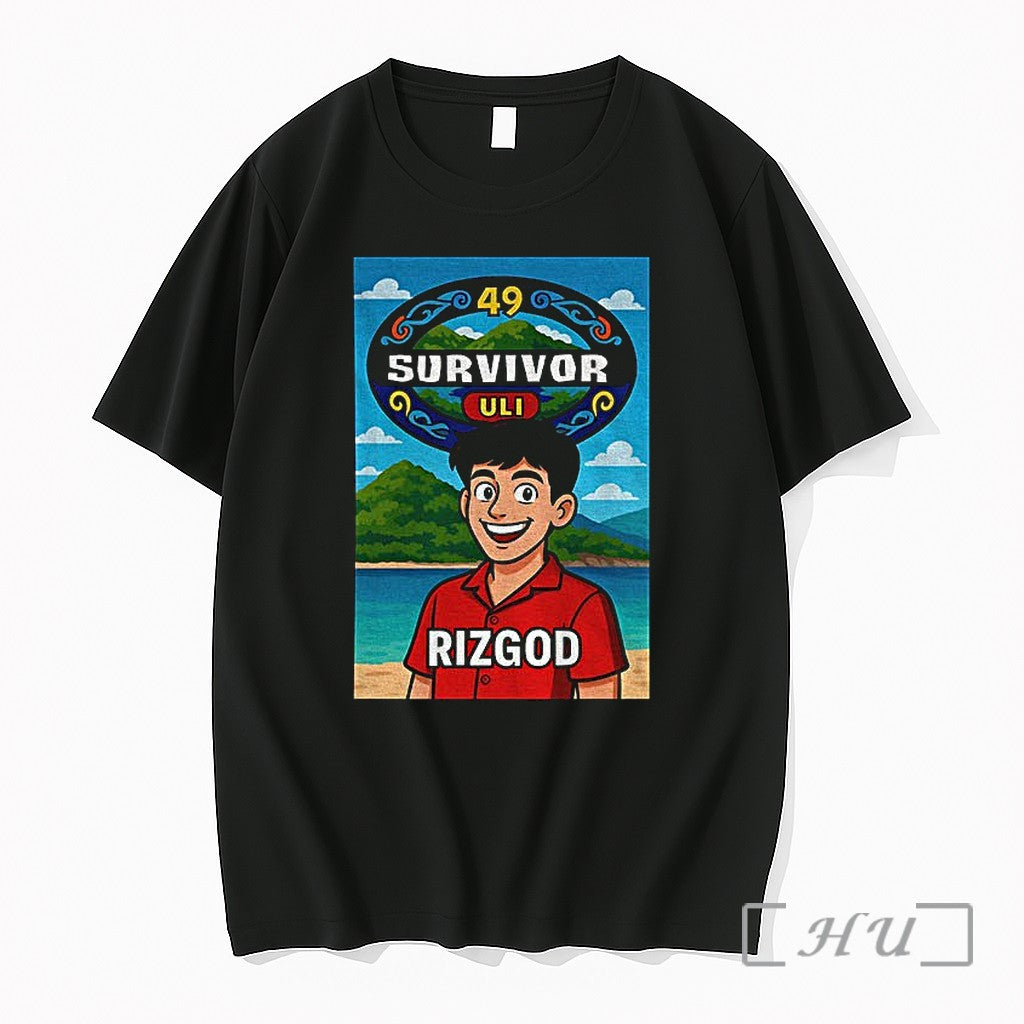 Officials Survivor Uli 49 Rizzgod Cartoon 2026 - Adult & Kids T-Shirts, Sweatshirts & Hoodies apparel design preview 1